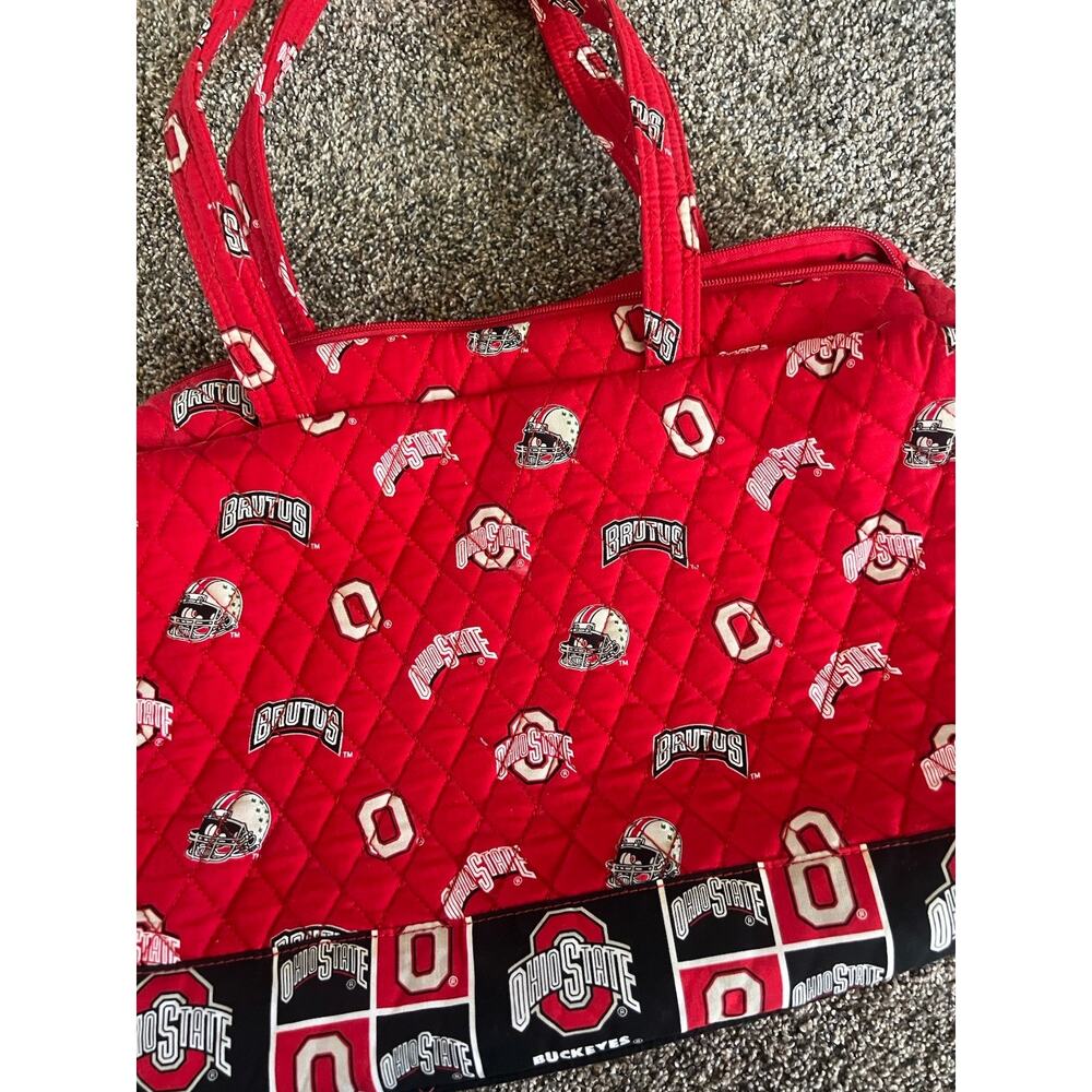 Vera Bradley Ohio State Buckeyes Quilted Duffel Bag Red Football Travel Weekend - Picture 2 of 7